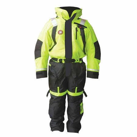 FIRST WATCH AS-1100 Flotation Suit, Hi-Vis Yellow, Small AS-1100-HV-S